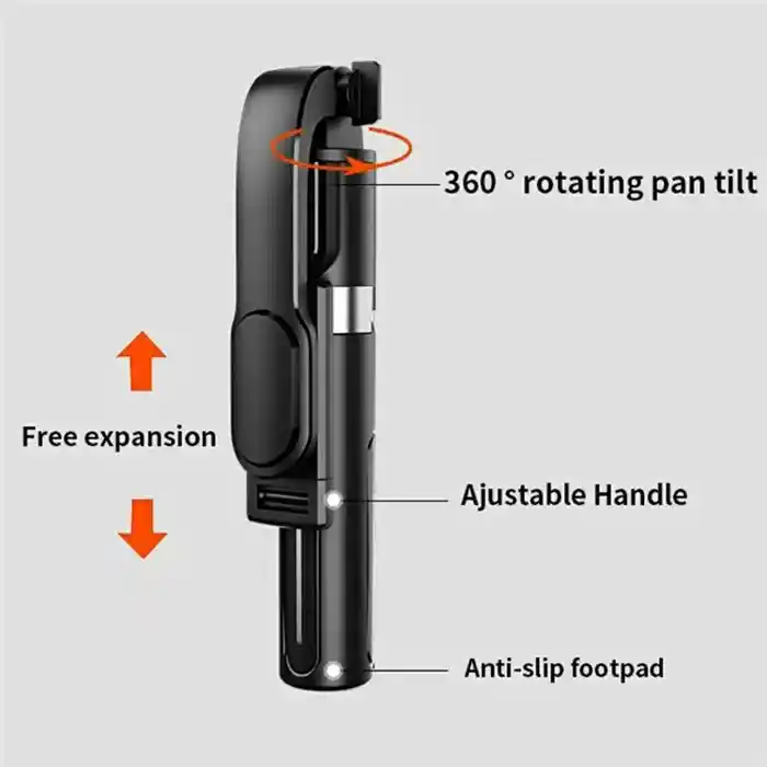 JMARY KT-219 Telescopic Selfie Stick Tripod Stand Cell Phone Clip Rotation Design Remote Shutter
